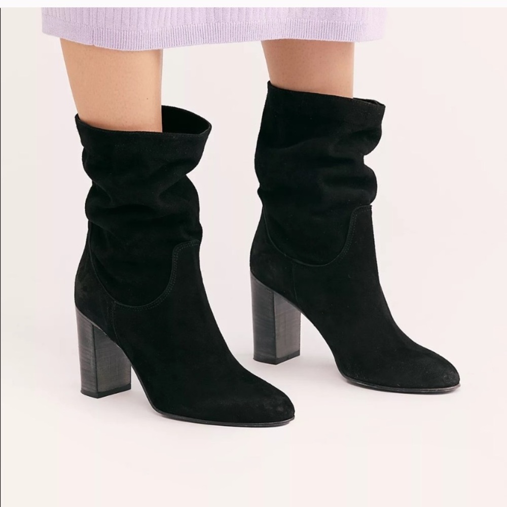 NWB Free People Dakota Heel Boots Black Booties 41